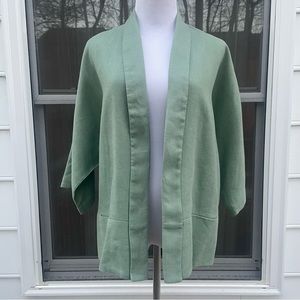 Lafayette 148 NY mint green linen open cardigan kimono